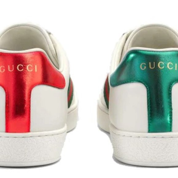 REAL!  Gucci Ace Sneaker with GG Apple Patch and Signature Web New In Box with … - Picture 15 of 16